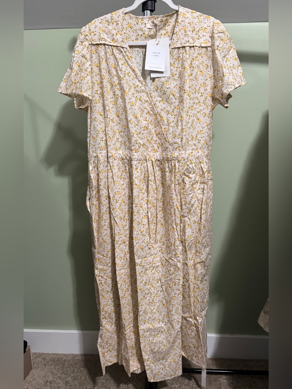 Christy Dawn Cream Dress with Yellow Floral Print
